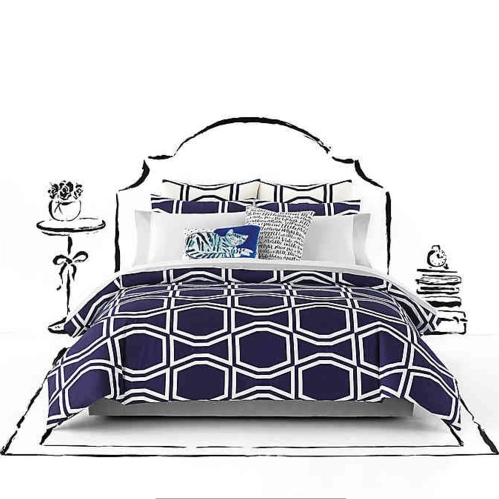 Kate Spade duvet set bow tile